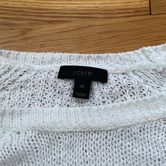 J.Crew White Fringe Linen Sweater - Picture 4 of 7